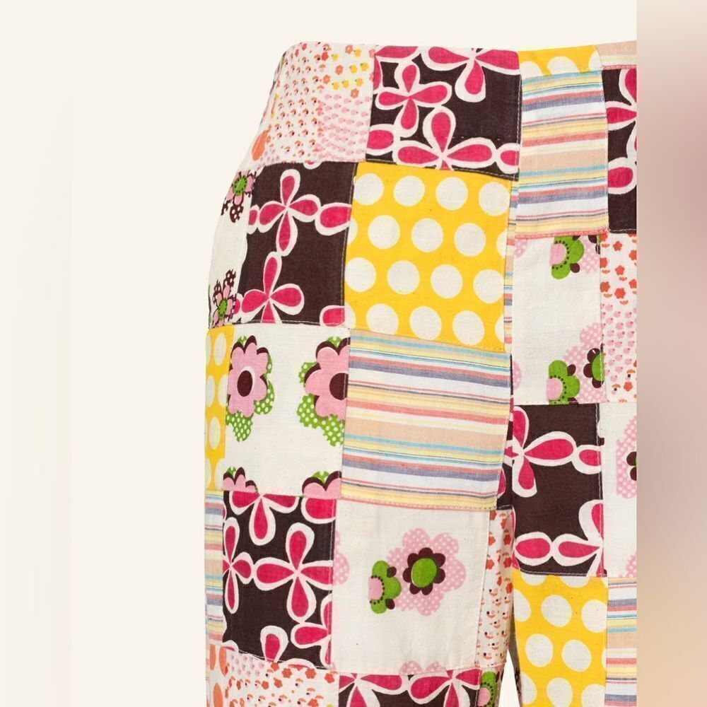 NWT Alix of Bohemia Charlie‎ Preppy Patchwork Pants sz S - Picture 2 of 4